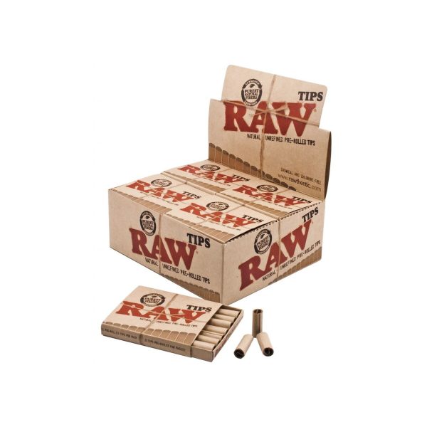 master-139 RAW Pre-Rolled Slim Filtertips aus Karton natürlich ungebleicht – 20 Packungen