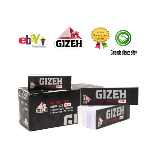 Χάρτινα τζιβανάκια Gizeh Black Slim με διάτρηση – 24 μπλοκάκια