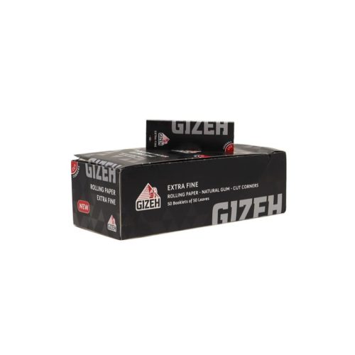 master-188 Χαρτάκια στριφτού Gizeh Extra Fine Black Regular – συσκευασία με 50 πακετάκια