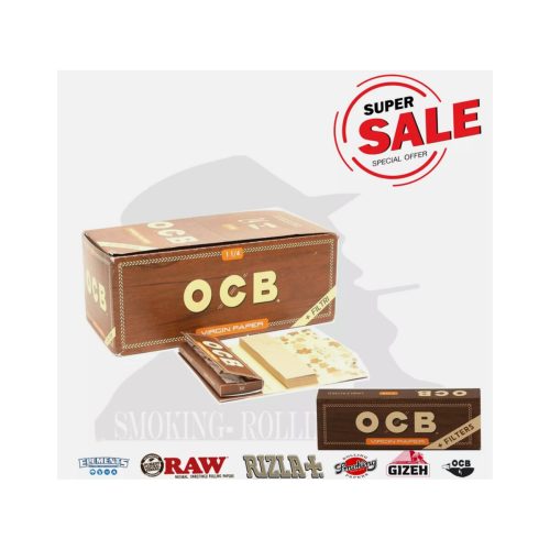 Χαρτάκια στριφτού OCB Virgin Brown Medium 1¼ με φίλτρα – συσκευασία με 24 πακετάκια