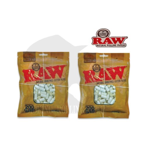 Φιλτράκια RAW Regular 8 mm από καθαρό βαμβάκι – 10 σακουλάκια των 200 φίλτρων