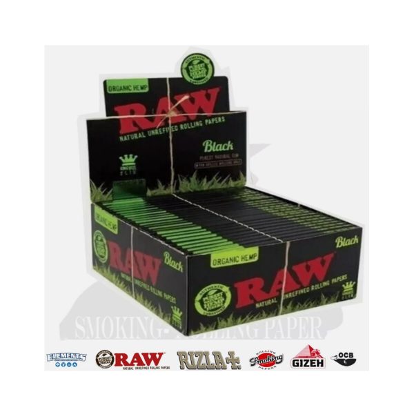 Χαρτάκια στριφτού RAW Organic Natural Black King Size Slim – συσκευασία με 50 πακετάκια