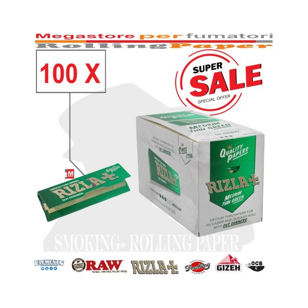 master-279 Cartine Rizla Green Corte Regular – Confezione da 100 libretti