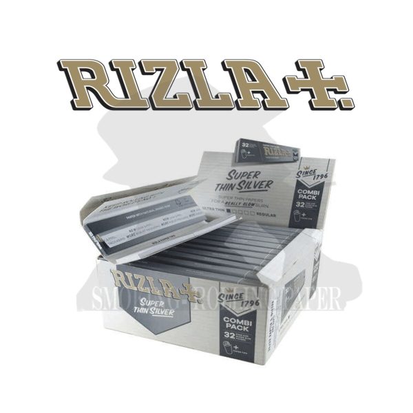 master-299 Χαρτάκια στριφτού Rizla Silver King Size Slim με φίλτρα – συσκευασία με 24 πακετάκια