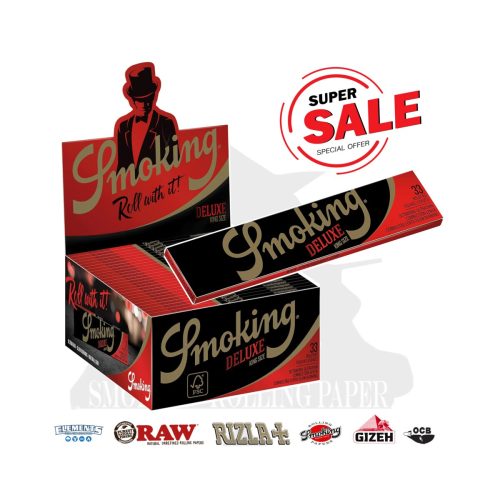 Χαρτάκια στριφτού Smoking Deluxe Black King Size Slim – συσκευασία με 50 πακετάκια