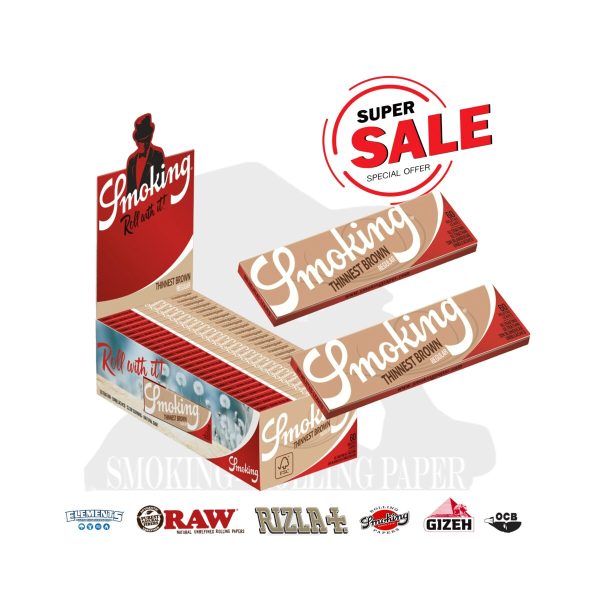 Cartine Smoking Thinnest Brown Regular 69 × 37 mm – 50 libretti da 60 fogli