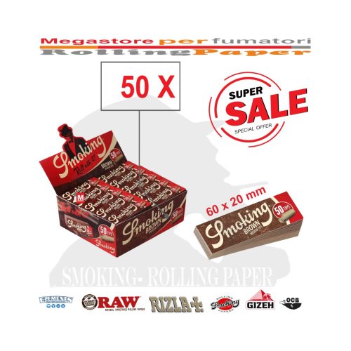 Χάρτινα τζιβανάκια Smoking Brown Slim αλεύκαστα – 50 μπλοκάκια