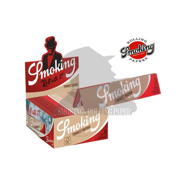 Χαρτάκια στριφτού Smoking Thinnest Brown King Size Slim – συσκευασία με 50 πακετάκια