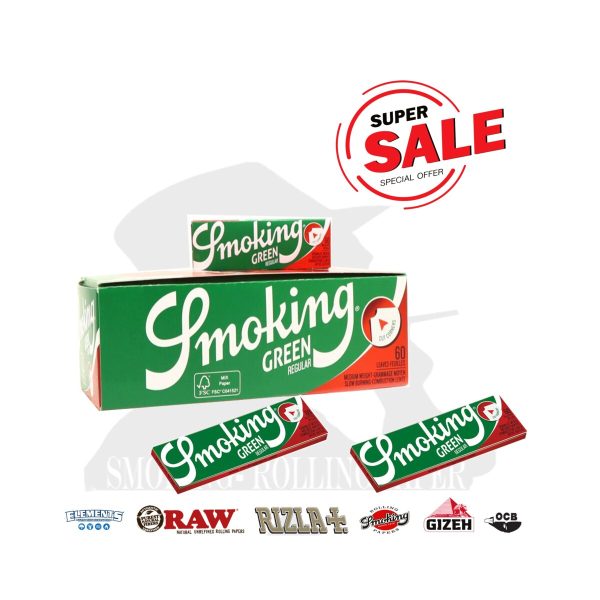master-327 Papier à rouler Smoking Green Regular – lot de 50 carnets