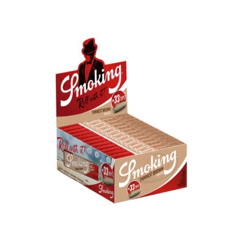 Χαρτάκια στριφτού Smoking Thinnest Brown King Size με φίλτρα – συσκευασία με 24 πακετάκια