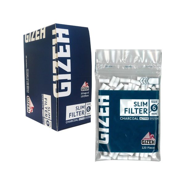 master-39 Filtri ai carboni attivi Gizeh Slim 6 mm – 120 filtri