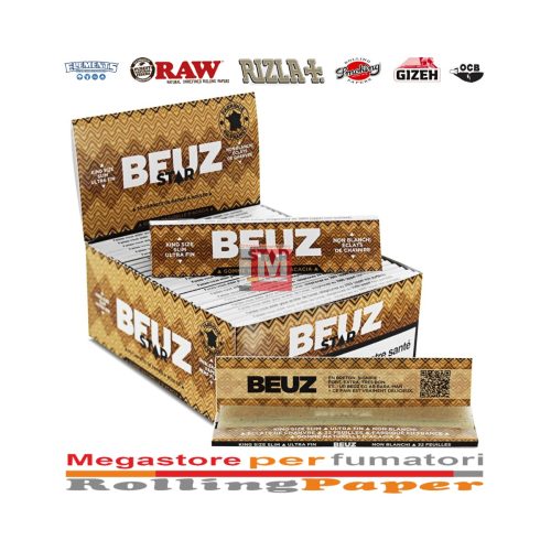 Χαρτάκια στριφτού BEUZ Star King Size – συσκευασία με 50 πακετάκια