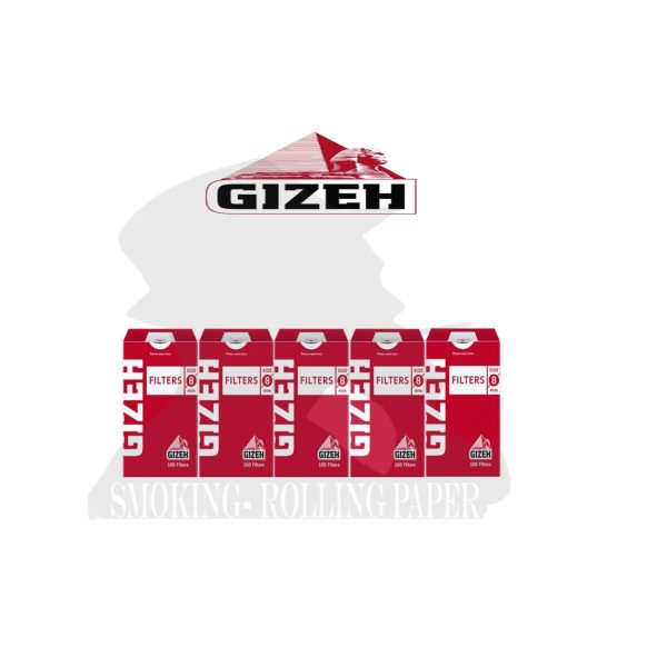 Φιλτράκια Gizeh Red Regular 8 mm με δοσομετρητή – 10 θήκες των 100 φίλτρων