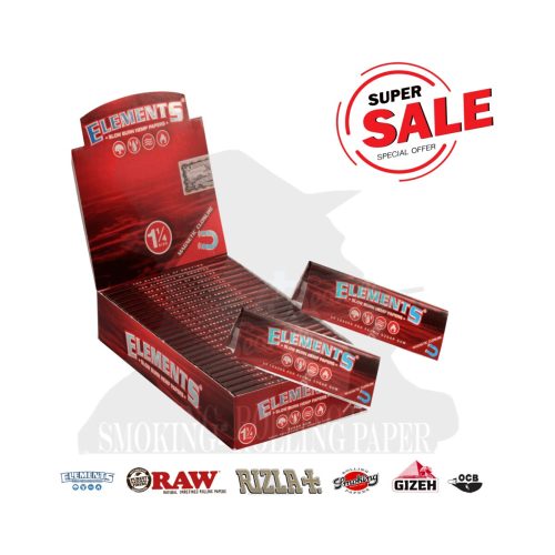 Χαρτάκια στριφτού Elements Red Medium 1¼ – συσκευασία με 25 πακετάκια